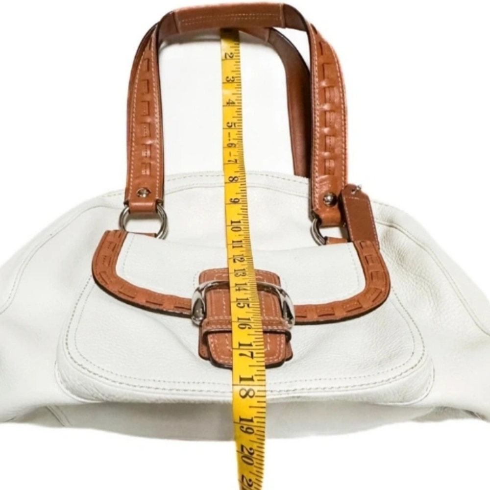 Coach White and Tan Satchel Bag - Picture 7 of 10
